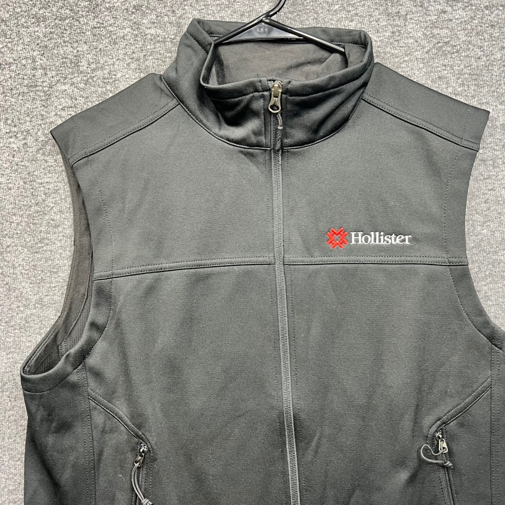 The North Face Vest Mens Medium Black WindWall Softshell Hollister Logo Full Zip - Picture 7 of 16
